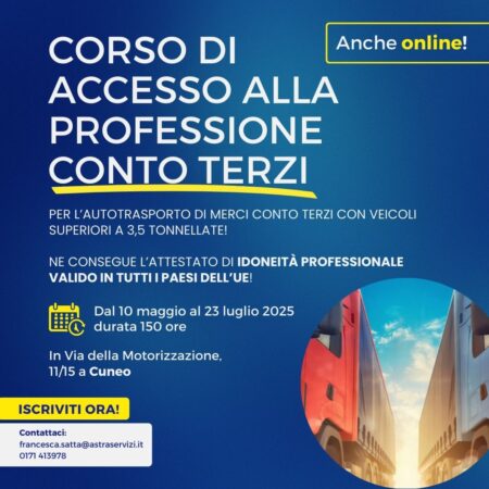 Corso di Idoneità professionale per autotrasportatori: iscrizioni aperte!